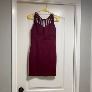 Maroon mini dress